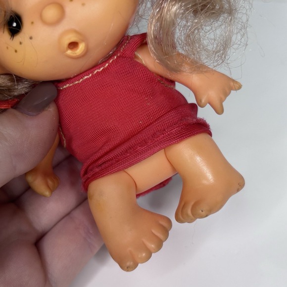 VINTAGE HASADA CUTE GIRL DOLL MADE IN JAPAN Mini Doll 5" With Dress - Picture 3 of 7